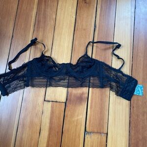 Free People Black Lace Bralette